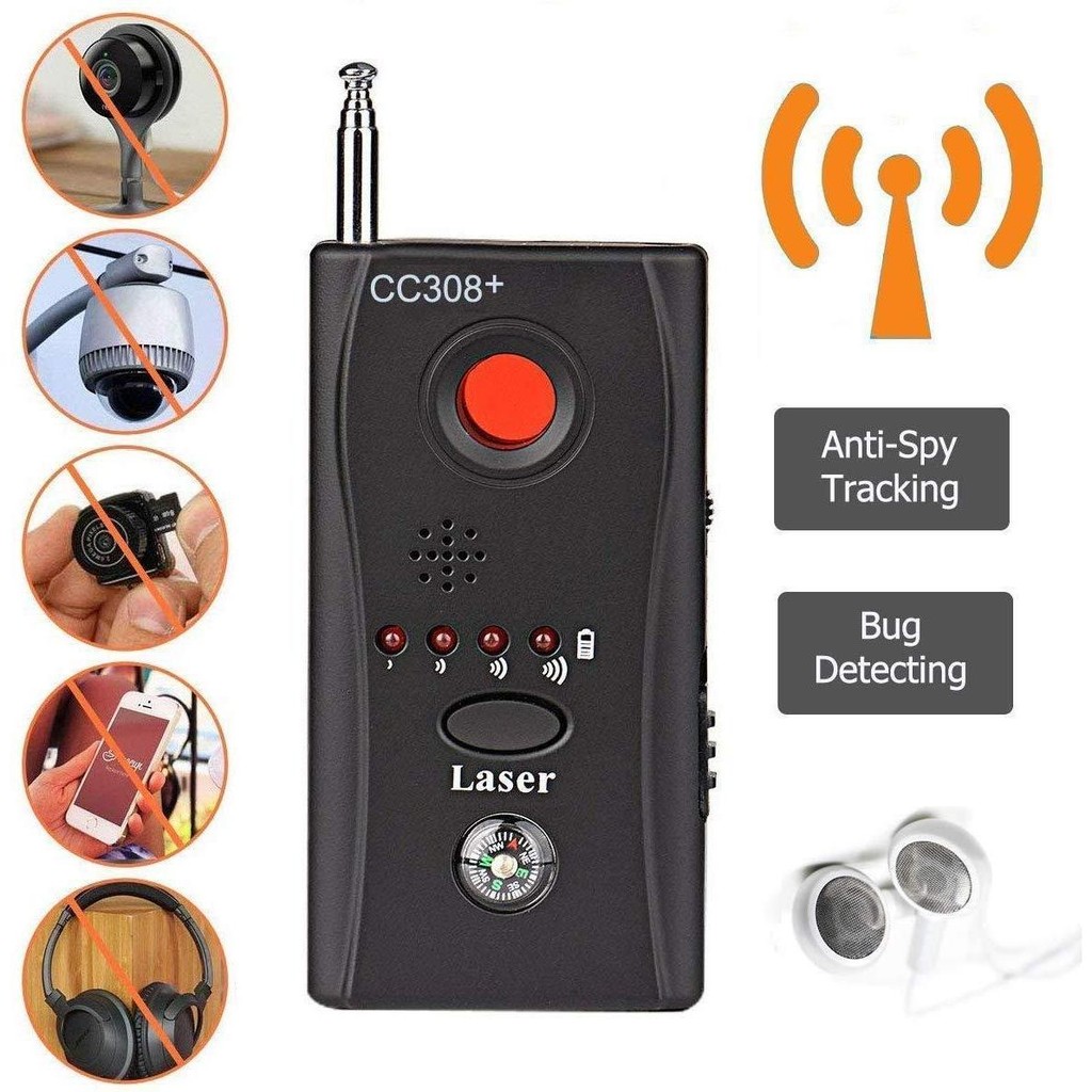 เครื่องตรวจจับกล้องแอบฟัง CC308 เครื่องดักฟังสัญญาณ GPS เครื่องค้นหาเลนส์กล้องไร้สาย เครื่องติดตามสัญญาณเสียง RF