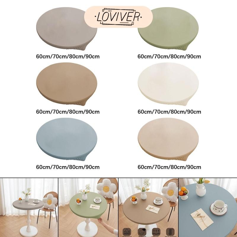LOVIVER ผ้าปูโต๊ะผ้าคลุมโต๊ะกันฝุ่นเช็ดทําความสะอาดยืดหยุ่นติดตั้งผ้าปูโต๊ะสําหรับลานพรรคตกแต่งห้องรับประทานอาหารงานแต่งงานปิกนิก
