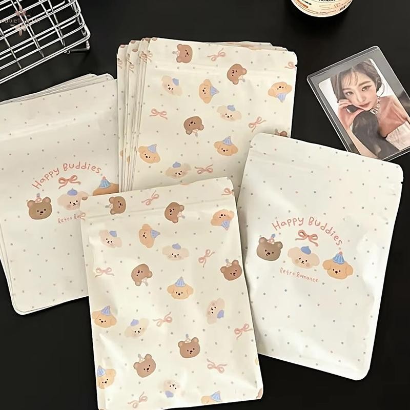 Nf 20/50ชิ้นน่ารักหมีตนเองถุงปิดผนึกถุงบรรจุภัณฑ์ของขวัญวันหยุดบรรจุภัณฑ์ถุงปิดผนึกเก็บกันน้ํา ขุนนาง