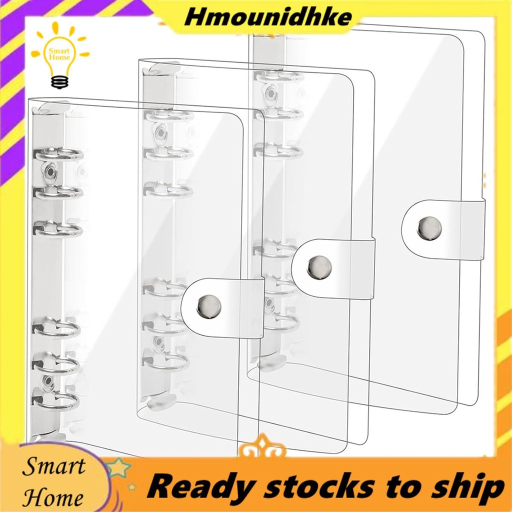 3 แพ็ค A6 โปร่งใส PVC นุ่ม 6 แหวน Binder ฝาครอบ Clear Binder โน้ตบุ๊ค A6 Binder สําหรับเติมโน้ตบุ๊คต
