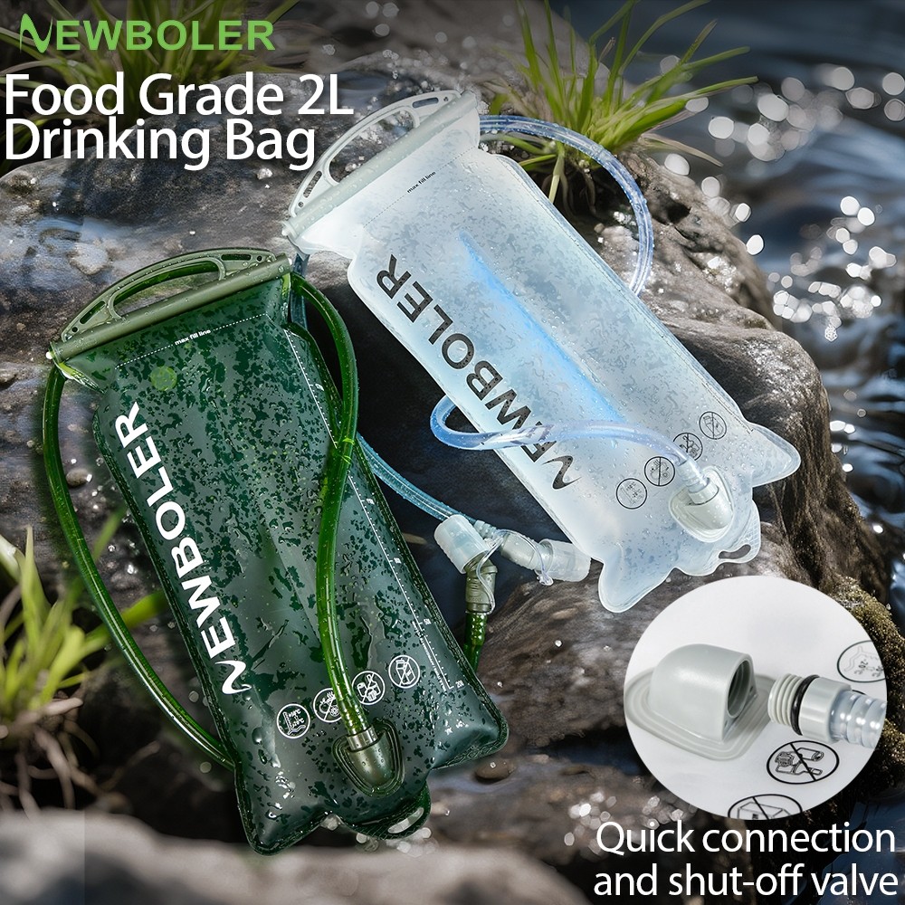 Newboler 2L กระเพาะปัสสาวะน้ํา BPA-Free Running Hydration กระเพาะปัสสาวะถุงน้ําแบบพกพาสําหรับเดินป่า Camping ขี่จักรยานถุงน้ํา
