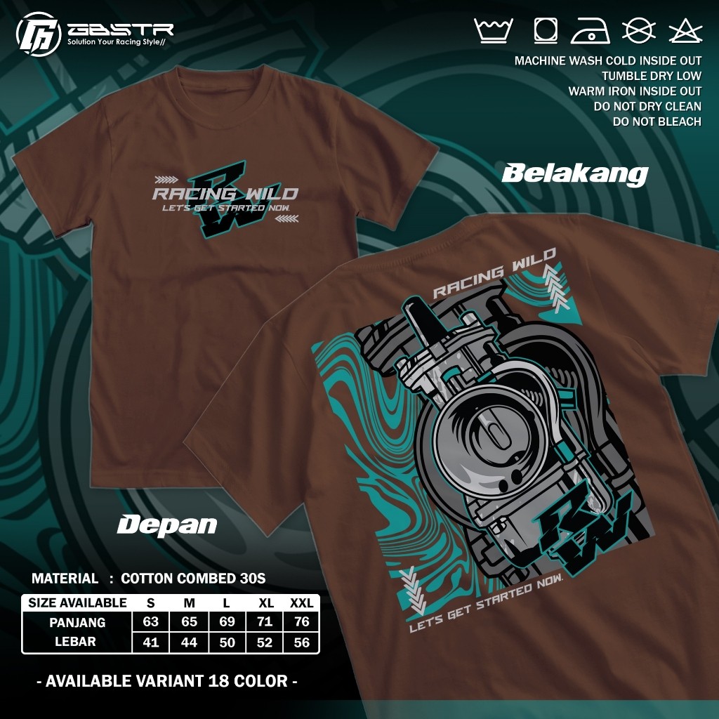 Anotherspace - Wild Lets Get Started Now RW คาร์บูเรเตอร์ Racing เสื้อยืด Herex รถจักรยานยนต์ Distro