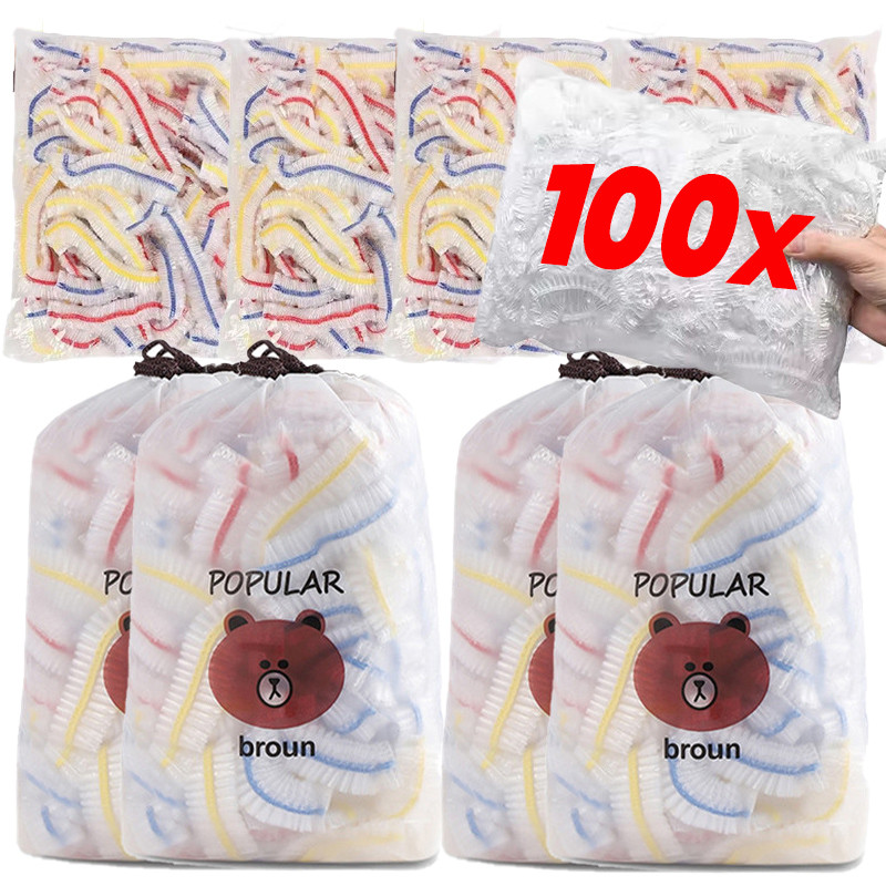 50/100ชิ้นที่มีสีสันยืดหยุ่นอาหารสดเก็บฟิล์ม-ทิ้งผักผลไม้การจัดเก็บครอบคลุม