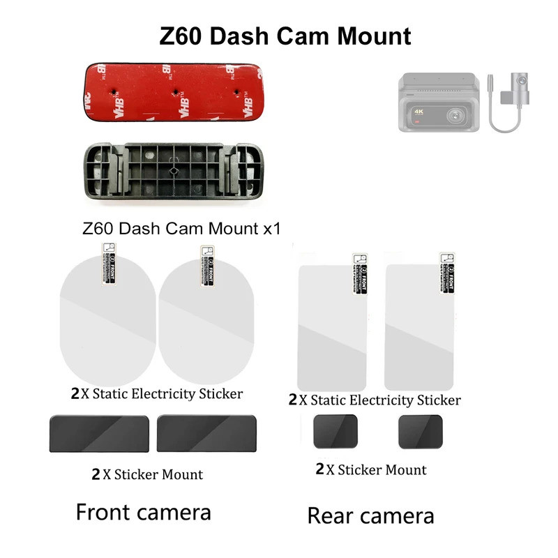 สําหรับ DDPAI Dash Cam z60 /Z60 pro Mount สําหรับ DDPAI z60 Static สติกเกอร์ VHB สติกเกอร์แชสซีส่วนฐ