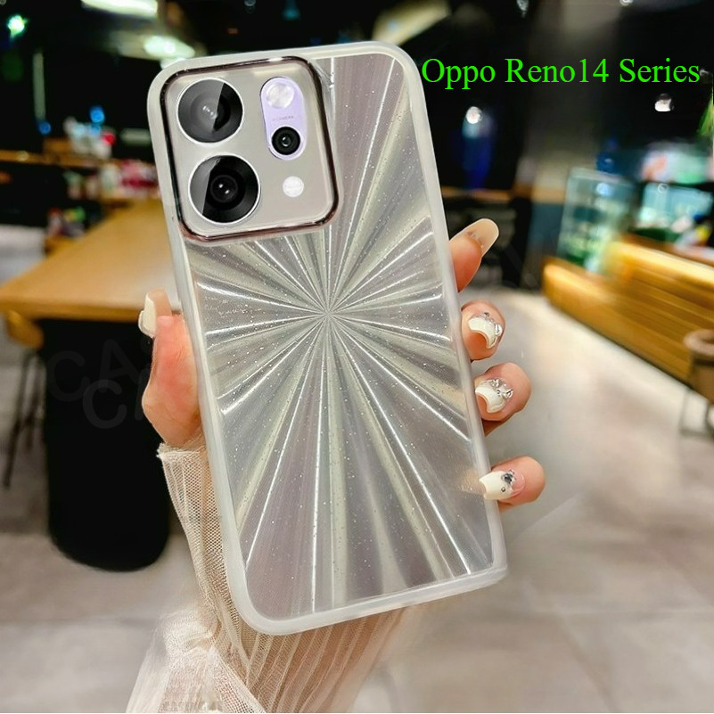 สําหรับOppo Reno14 F 2025 Gradientแฟลชซิลิโคนดอกไม้ไฟรูปแบบเคสโทรศัพท์สําหรับOppo Reno 14 13 Pro F 1