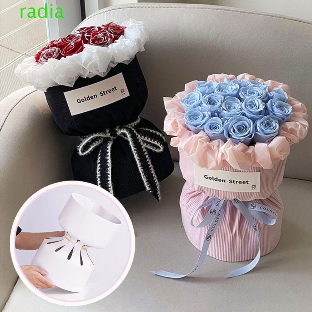 Radiantzap กระดาษสร้างช่อดอกไม้ 10 ชิ้น, กระดาษ Handcraft Bouquet Stereotype กระดาษคราฟท์, บรรจุภัณฑ์ช่อดอกไม้กลมกันน้ําที่สร้างสรรค์เรียงรายงานแต่งงาน