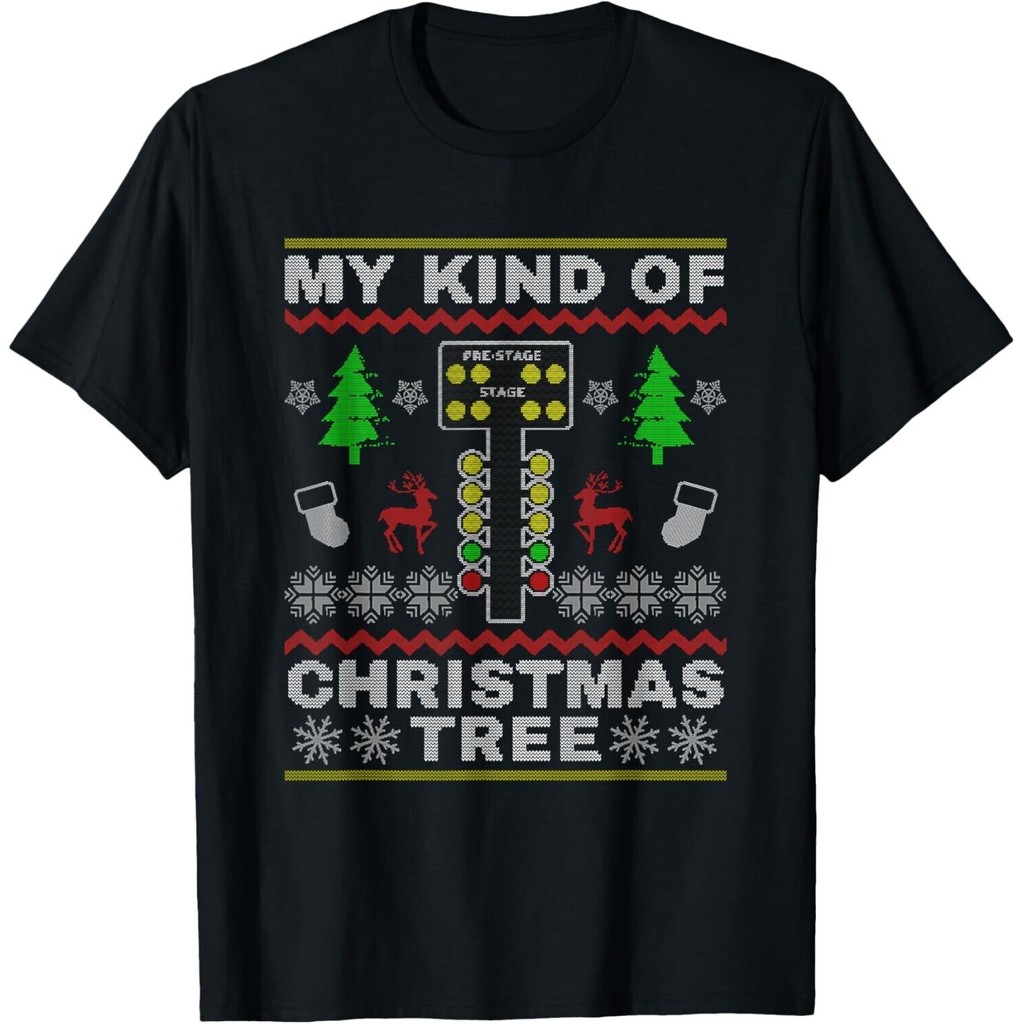 Drag Racers Racing Christmas Tree Tee เสื้อยืด Unisex