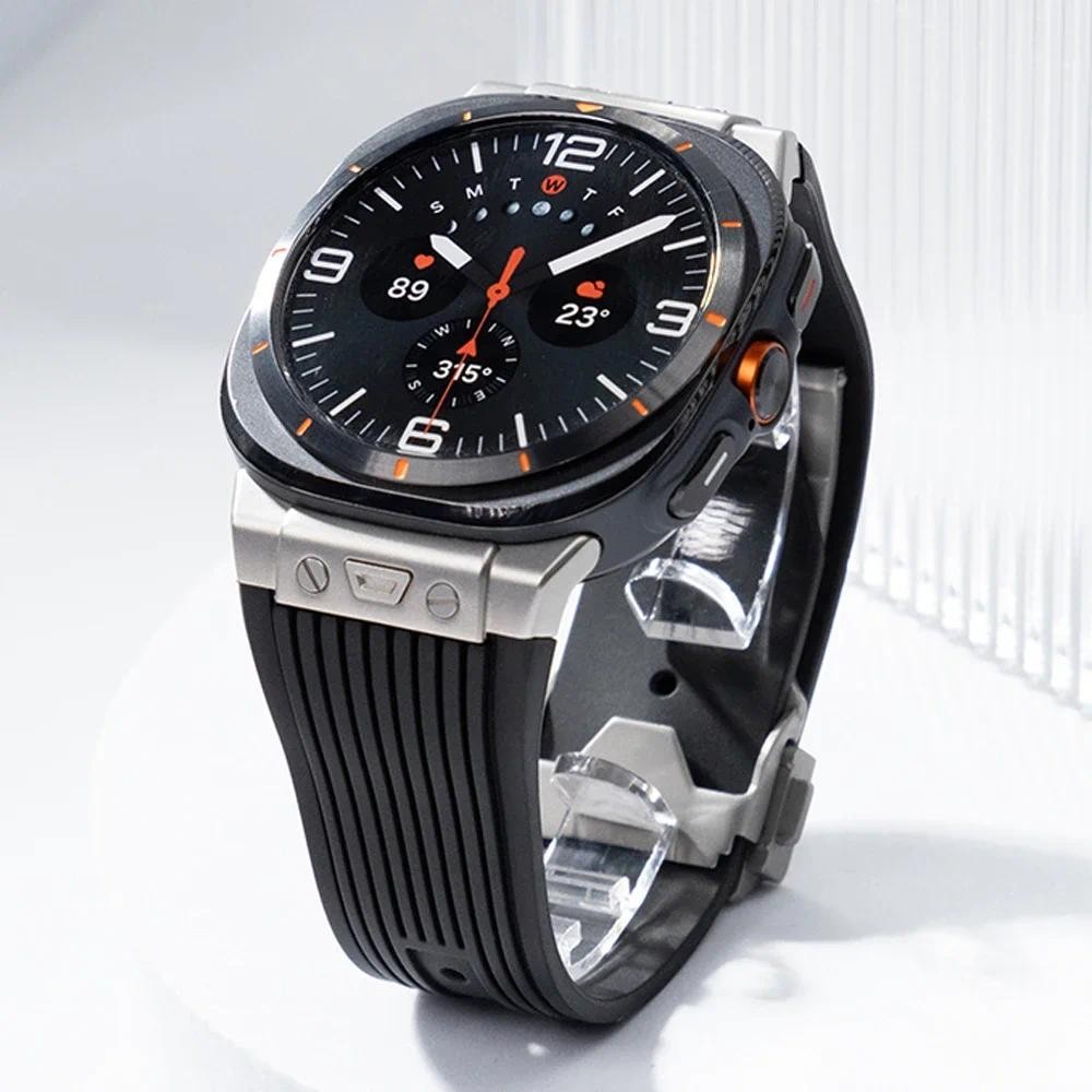 ผู้ชายสายยางสําหรับ Samsung GALAXY Watch ULTRA 47 มม.กีฬาสแตนเลสสําหรับ GALAXY นาฬิกา 7 ULTRA 47 มม.สร้อยข้อมือซิลิโคน