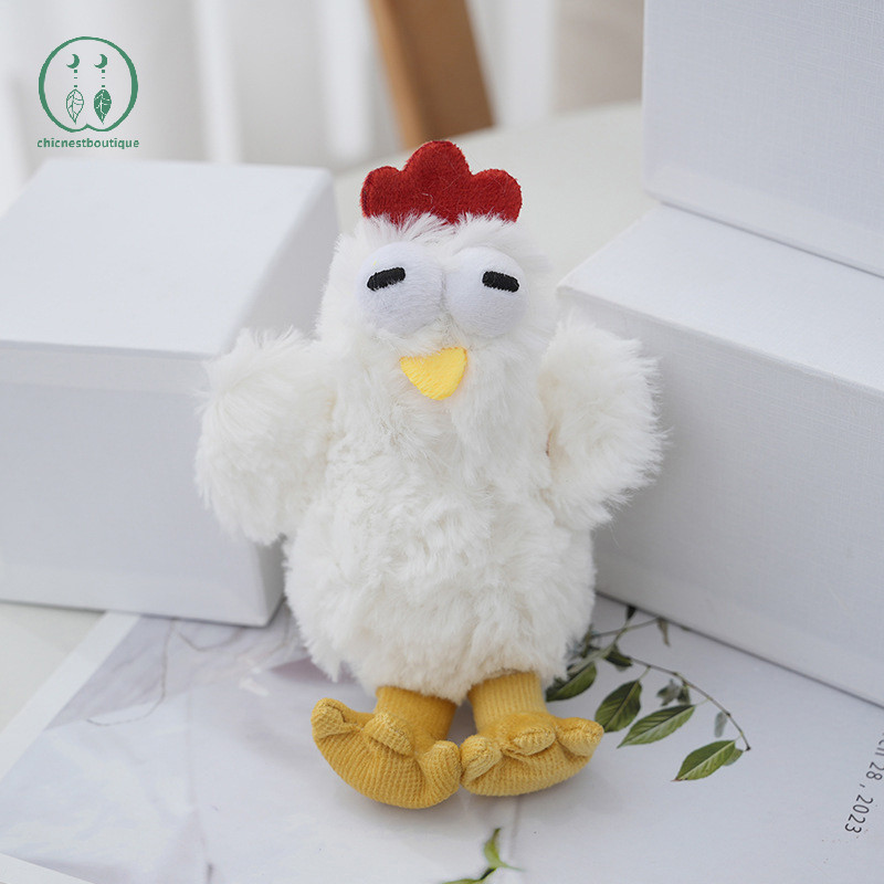 [Chicnest] ตลกตุ๊กตาไก่ไข่ Laying Hens พวงกุญแจการ์ตูนสัตว์ไก่จี้พวงกุญแจรถกระเป๋าสร้างสรรค์แขวนตกแต่ง Boutique