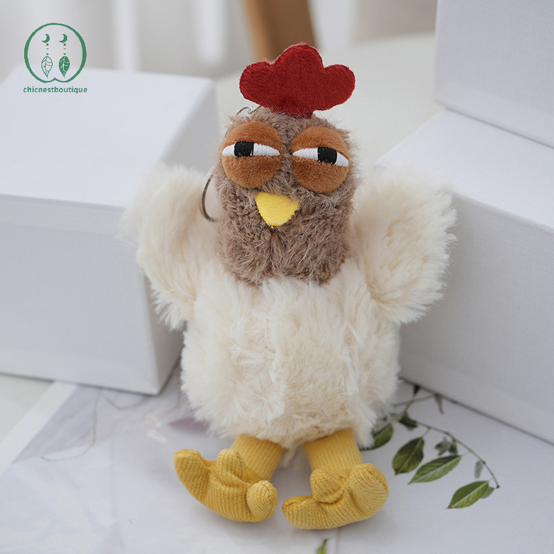 [Chicnest] ตลกตุ๊กตาไก่ไข่ Laying Hens พวงกุญแจการ์ตูนสัตว์ไก่จี้พวงกุญแจรถกระเป๋าสร้างสรรค์แขวนตกแต่ง Boutique