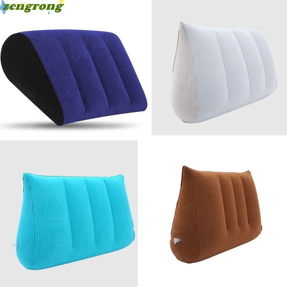 หมอนซิลิโคน ZENGRONG, Blue + Black PVC Flocking Magic Cushion, Inflatable Soft Triangle กระบอก Wedge Relax Cushion Home