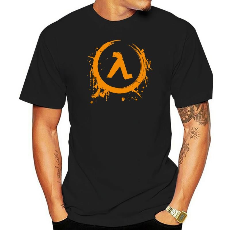 แฟชั่นล่าสุด Splash Ink design Half Life Logo T เสื้อ Mens เสื้อยืดกราฟิกการพิมพ์ครึ่งชีวิต 2 T เสื้อครึ่งชีวิต 3 tshirt