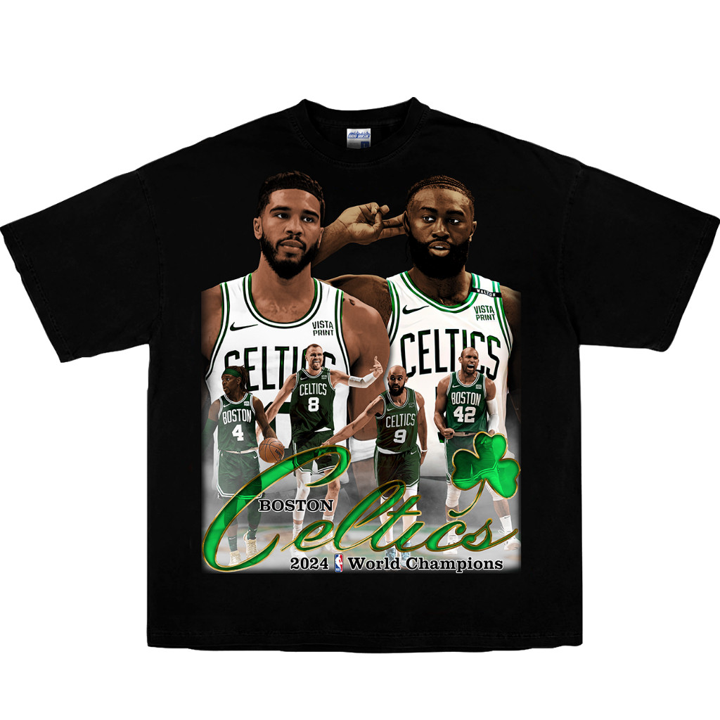 Boston Celtics NBA Champion Bootleg Raptee เสื้อยืดคอตตอน กระบวนการพิมพ์