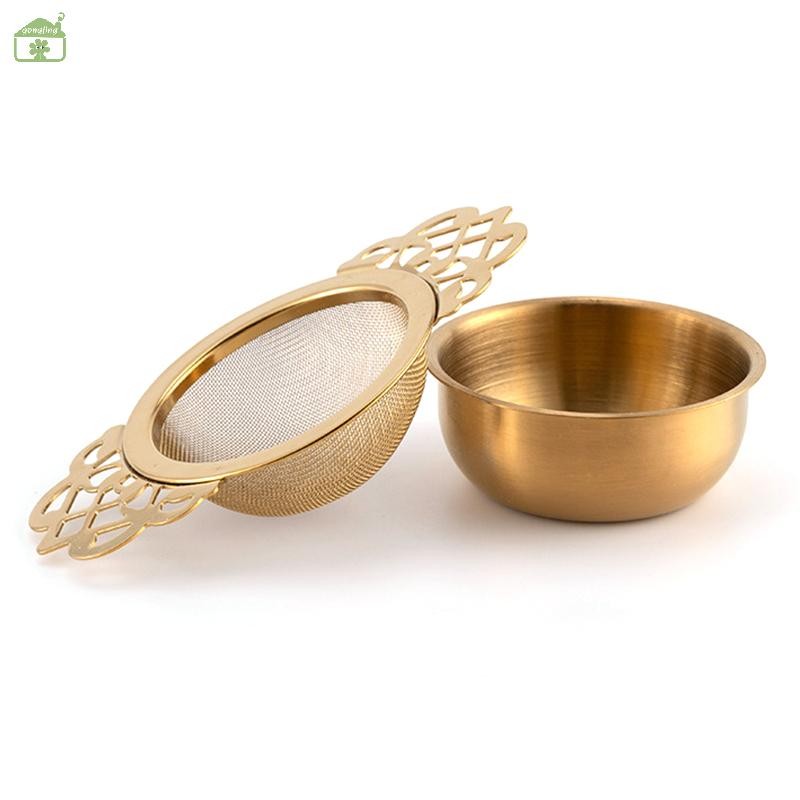 [Gong]Double-layer Fine ตาข่ายกรองชาสแตนเลสกรองตะแกรง Teaware ห้องครัว th