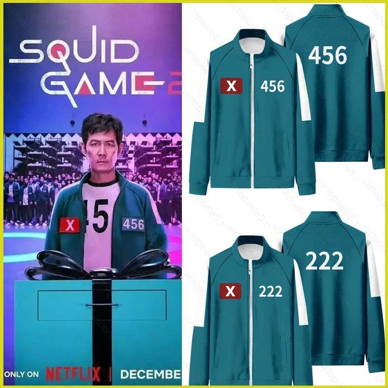 Sta5 Squid Game Season 2 หมายเลข 456 222 149 แสดงซิปเสื้อกันหนาวเสื้อแจ็คเก็ต Unisex Top