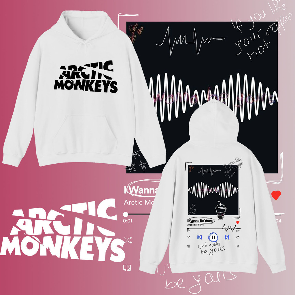 Arctic Monkeys - Music Fans Print Shirt hoodies ขาวดำ 2 สี Cotton Clothing Unisex Tee ผ้าฝ้าย Hoodie
