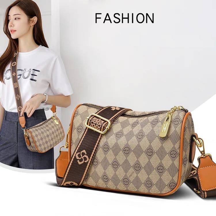 kk.sale: กระเป๋าสะพายข้างสําหรับผู้หญิง หนังPUฮิตมากตอนนี้ สไตล์วินเทจคลาสสิค งานดีมาก กระเป๋านาดใหญ่ แฟชั่นมา DP8802