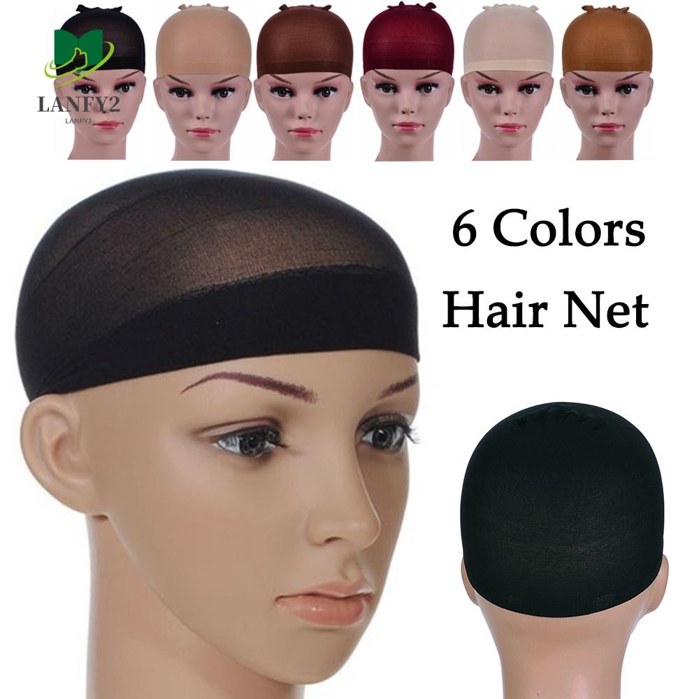Alanfy Hairnets ที่มองไม่เห็น Nunify 2 ชิ้น/ล็อตตาข่าย Beige สีดําถุงน่องฟรีขนาดทอผ้าผมสุทธิ