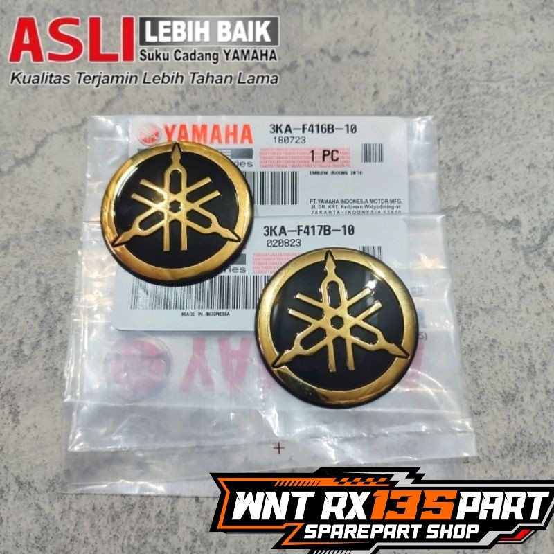RX KING SE SPECIAL EDITION GOLD ORIGINAL YAMAHA TANK TUNING FORK EMBLEM | 3KA-F417B-10