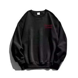 เสื้อกันหนาว แขนยาว คอกลม ทรงหลวม เสื้อยืดโอเวอร์ไซส์สีเทาอ่อน ลายตัวอักษรแนวมินิมอล สไตล์เกาหลี ผ้าฝ้าย 100%