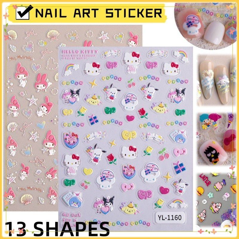 มีอยู่สติ๊กเกอร์ติดเล็บ ลายการ์ตูนน่ารัก เมโลดี้ มีกาวในตัว ตกแต่ง ทําเอง 13 รูปทรงยอดนิยม รวย