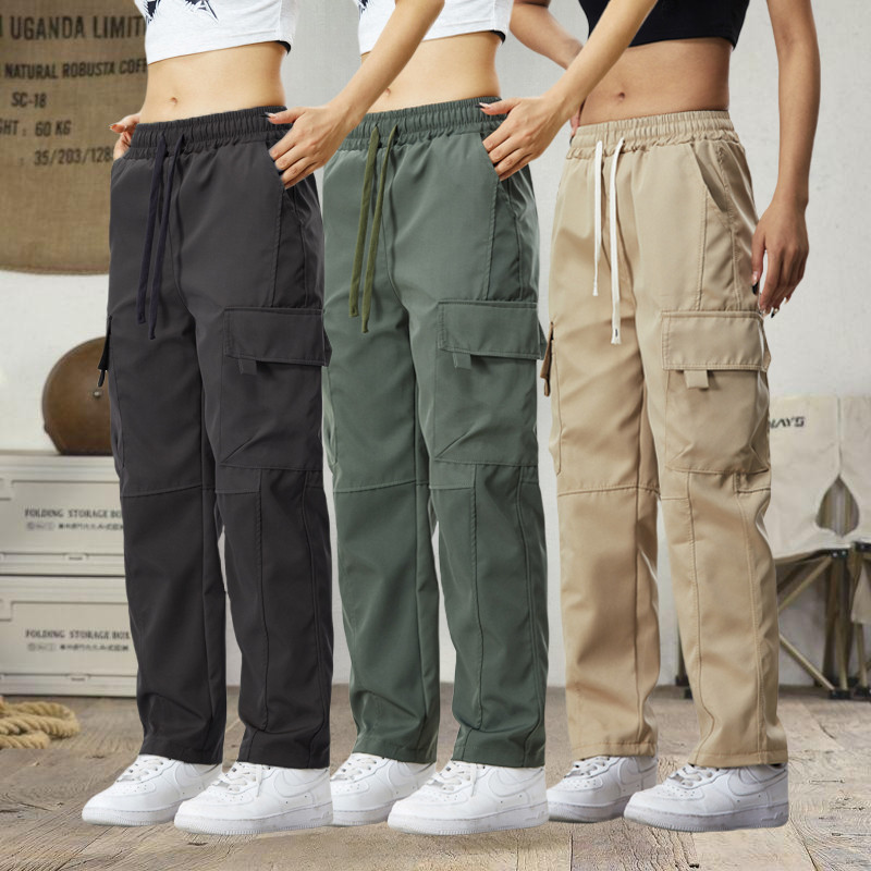 กางเกงขายาวแมชง่าย ดีเทลกระเป๋าข้าง สไตล์วัยรุ่น รุ่น กางเกงคาร์โก้ เรียบง่ายเสื