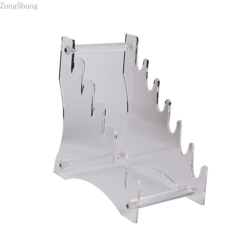 Knives Display Stand Acrylic Transparent 6 Slots  Display Rack Holder Shelf