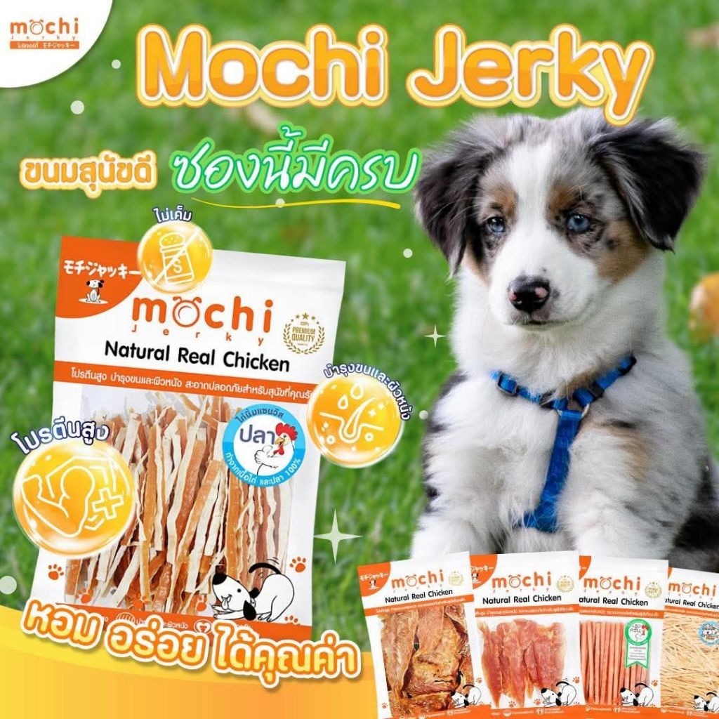 Mochi Jerky โมชิ เจอร์กี้ ขนมสุนัข ถุงใหญ่ สำหรับสุนัขทุกสายพันธุ์ ขนาด 250-350กรัม ราคา ถูกที่สุด ดีลบีเคเค แกลเลอรีภาพที่ 6