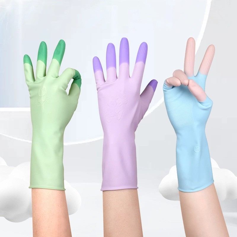 ถุงมือล้างจาน ซิลิโคน - มีหลายสีให้เลือก - แนบสนิท ป้องกันมือ ไม่ทำลายง่าย G3430 - รูปที่ 4