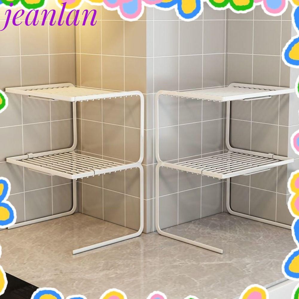 JLAN ชั้นวางโต๊ะในครัว, ชั้นวางจอแสดงผลมัลติฟังก์ชั่นชั้นวางหลายชั้น, ประหยัดพื้นที่โลหะออแกไนเซอร์ Divider ที่เก็บของในห้องน้ํา