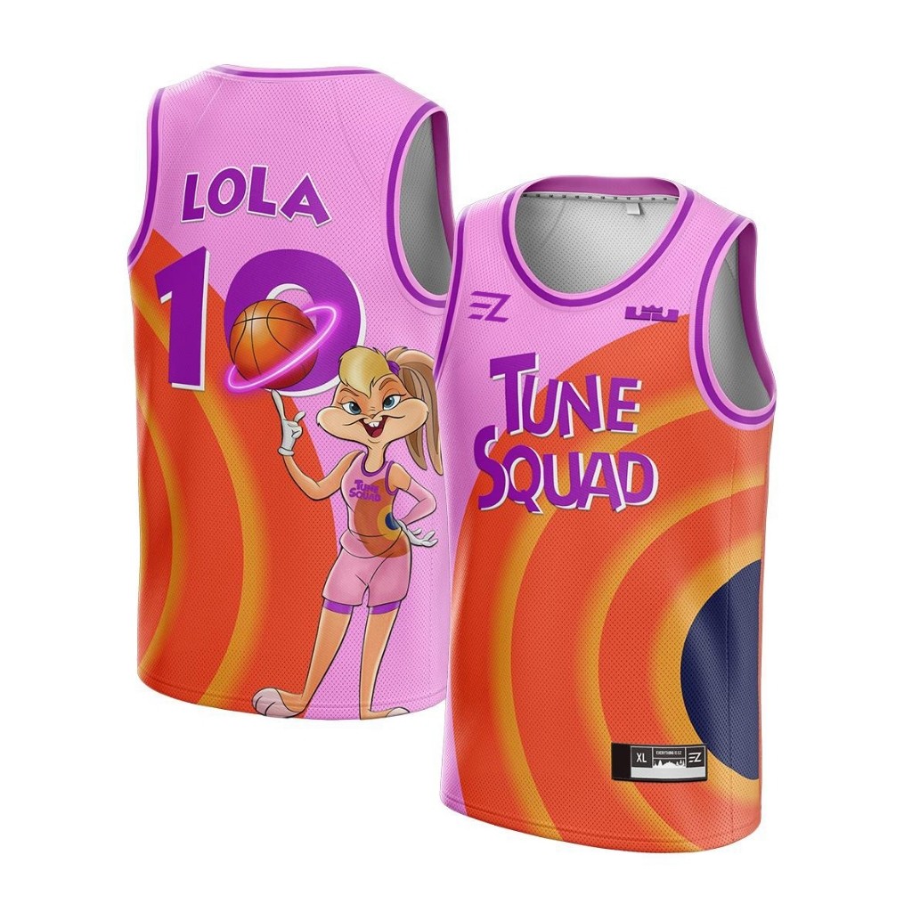 [ORIGINAL] Lola Tune Squad 10 PINK Jersey - Swingman เสื้อบาสเก็ตบอลเสื้อยืด Tshirt Tops เครื่องแต่ง