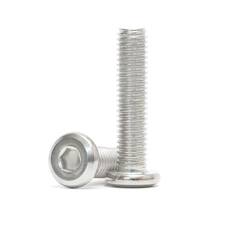 M6/M8/M10/M12 น็อต หัวจมแบน หัวกลมแบน สแตนเลส 304 เกลียวมิล หยาบ สกรู / Round Flat Hex Socket Machine Screw SUS304 [Len-DM-1]