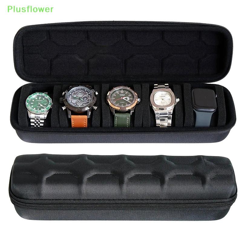 (Plusflower) อตนาฬิกาออแกไนเซอร์กล่องแบบพกพาซิปกรณีเดินทางเครื่องประดับที่สวยหรูสะสมแสดงกล่องเก็บสําหรับการเดินทางเพื่อธุรกิจแ