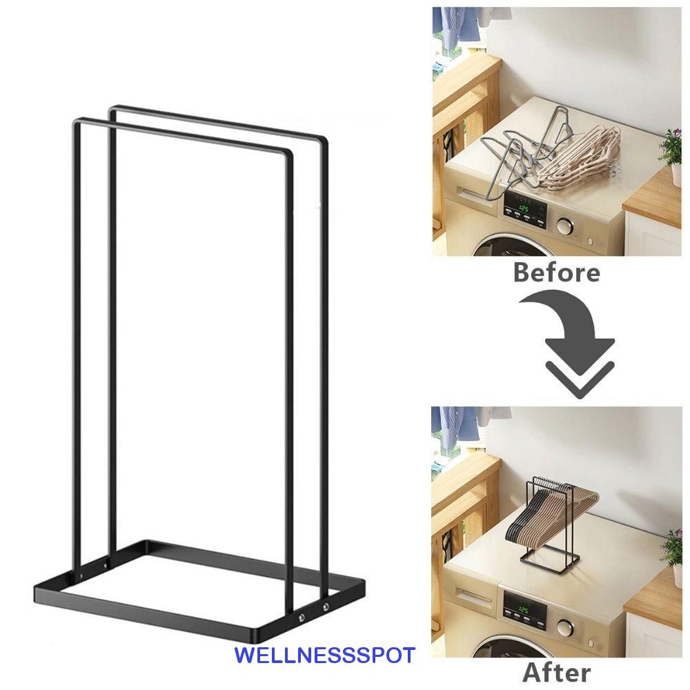 Wellnessspot ไม้แขวนเสื้อ Stacker Rack, ที่เก็บไม้แขวนเสื้อแบบถอดได้ความจุขนาดใหญ่, ฐานโลหะประหยัดพื้นที่ชั้นซ้อนที่วางเหล็กขาตั้งสําหรับเสื้อผ้า
