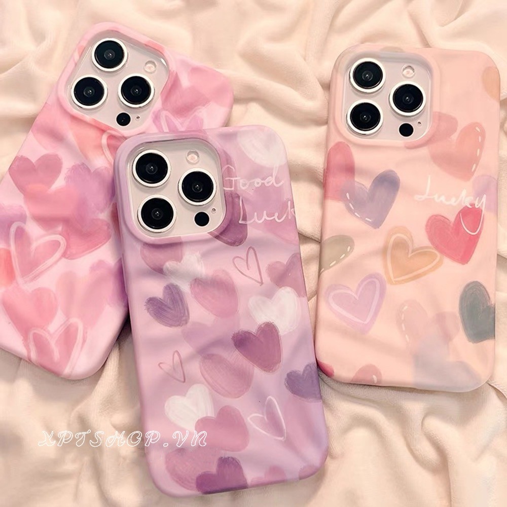 Rainbow Love heart Skin Liquid Soft iPhone สําหรับ iPhone 16 Pro Max 16 Plus 15 Pro Max 14 13 12 Pro Max 11 กันกระแทกป้องกันปลอก