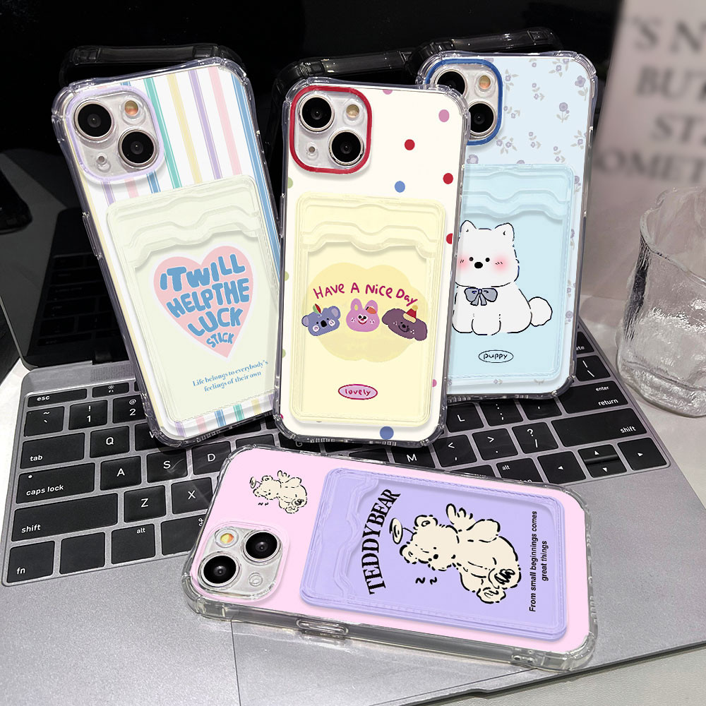 เคสโทรศัพท์แบบมีการ์ด TPU For Oppo A60 A15 A57 A79 5G A16 A18 A17 A74 A54 A78 A38 A17K Realme C55 Reno 6 7 กันฝุ่น Case