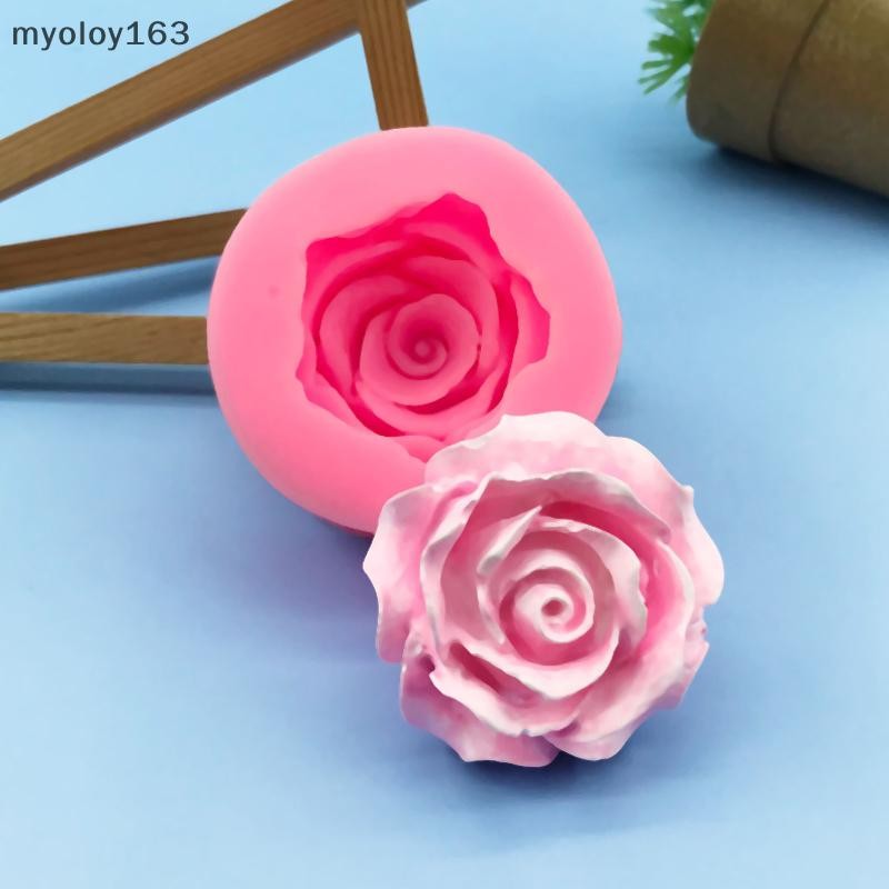 Myoloy 3D กุหลาบที่สวยงามแม่พิมพ์ซิลิโคน DIY ช็อกโกแลตเครื่องมือตกแต่งเค้ก Fondant งานแต่งงานเค้กตกแต่งดอกไม้สบู่แม่พิมพ์ TH
