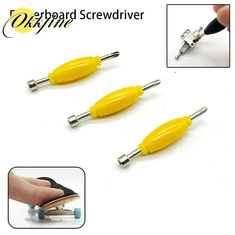 [OKFINE] 1/6 ชิ้น Fingerboard ไขควง, Finger Board อุปกรณ์เสริม Nut Driver สกรู, DIY ซ่อมเครื่องมือสําหรับวัยรุ่นผู้ใหญ่ Mini Finger Skateboard ไขควง