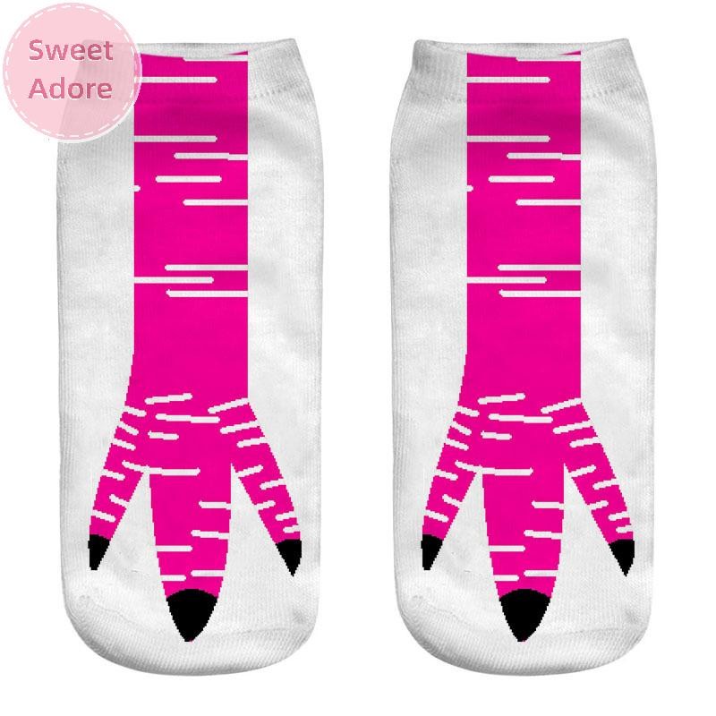 Sweetadore 1 คู่ Creative 3D พิมพ์ไก่ Claw ถุงเท้า Unisex แฟชั่นถุงเท้าสั้นนุ่มสบายถุงเท้าตลกฮาโลวีนคอสเพลย์ Props TH - รูปที่ 2