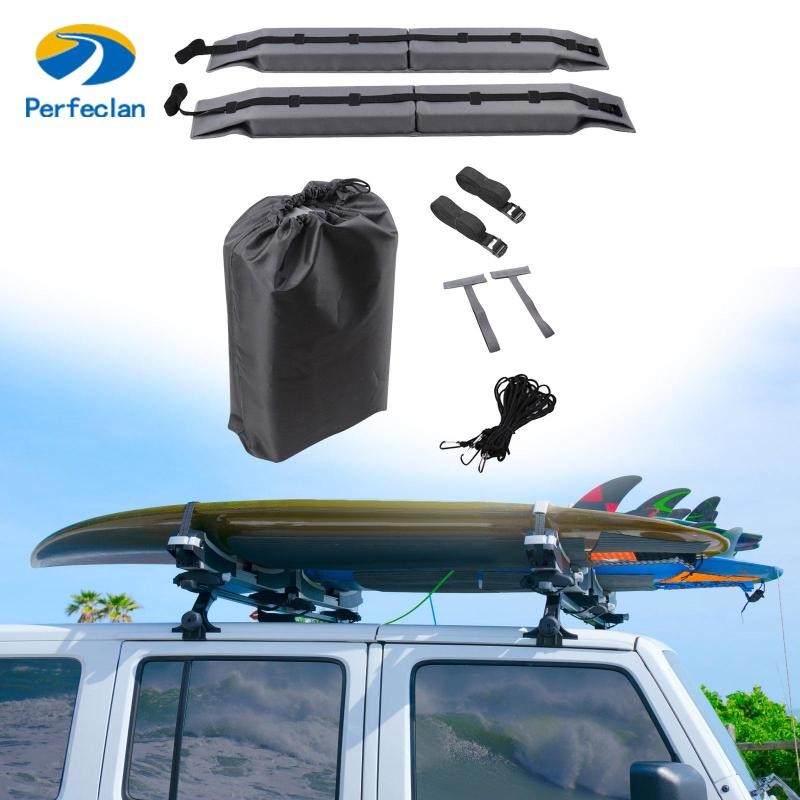 Perfeclan Universal Soft Roof Rack Pads กระเป๋าเดินทาง Carrier ระบบสําหรับ Kayak Surfboard Canoe อุป