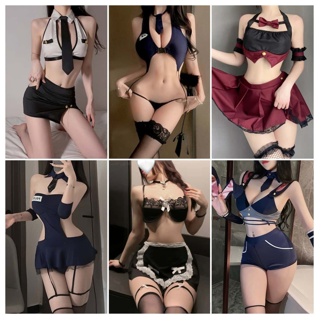 🩷sexy baby🩷ชุดคอสเพลย์ ชุดนอนซีทรู ชุดยั่ว คอวีลึก ทูพีช เสื้อแขนสั้น หลากหลายสไตล์ ราคาถูก