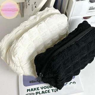 ONEPINK กระเป๋าเครื่องสําอางสีทึบกล่องดินสอกระเป๋าสร้างสรรค์กระเป๋าความจุขนาดใหญ่สําหรับสาวอุปกรณ์การเรียนกล่องเครื่องเขียน.