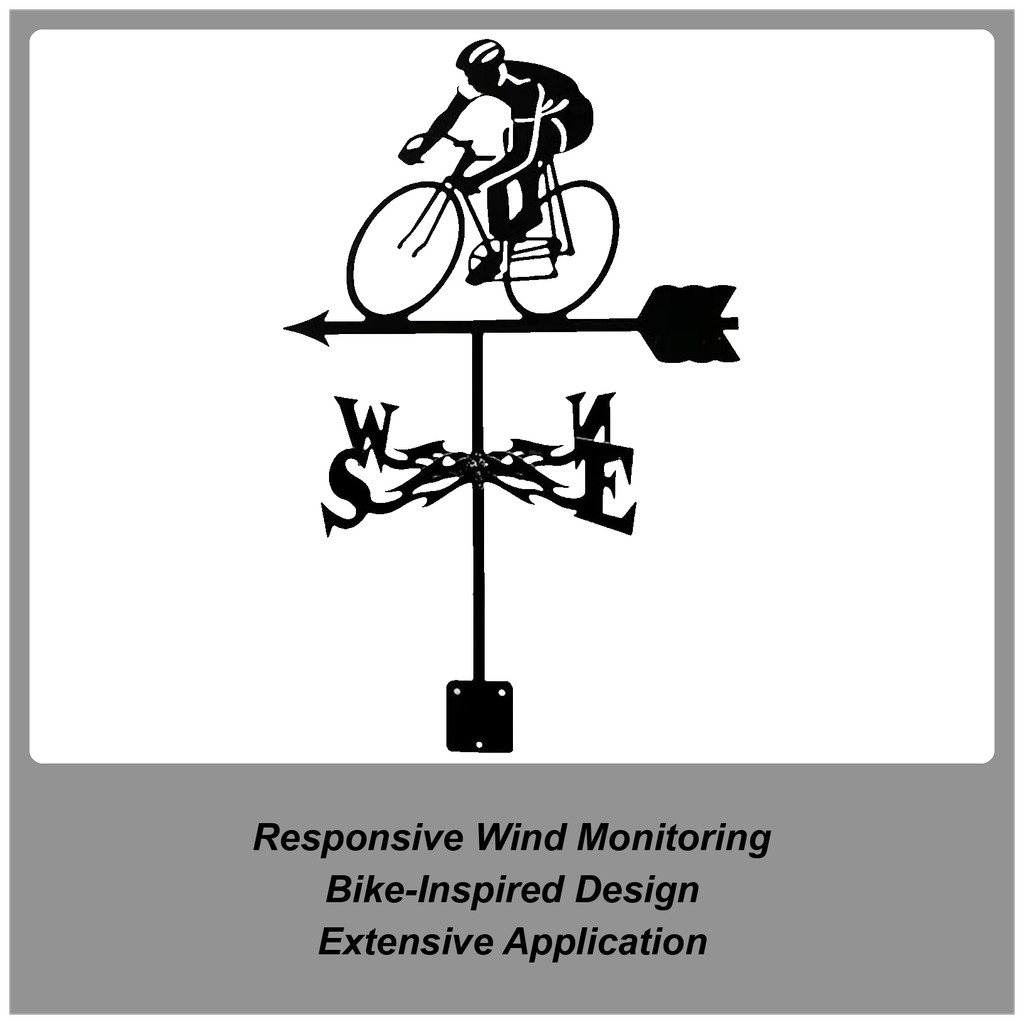 Weather Vanes Roof Mount Bike Riders Garden Stake Weathervane Weathercock หลังคา Stake ทิศทางตัวบ่งช