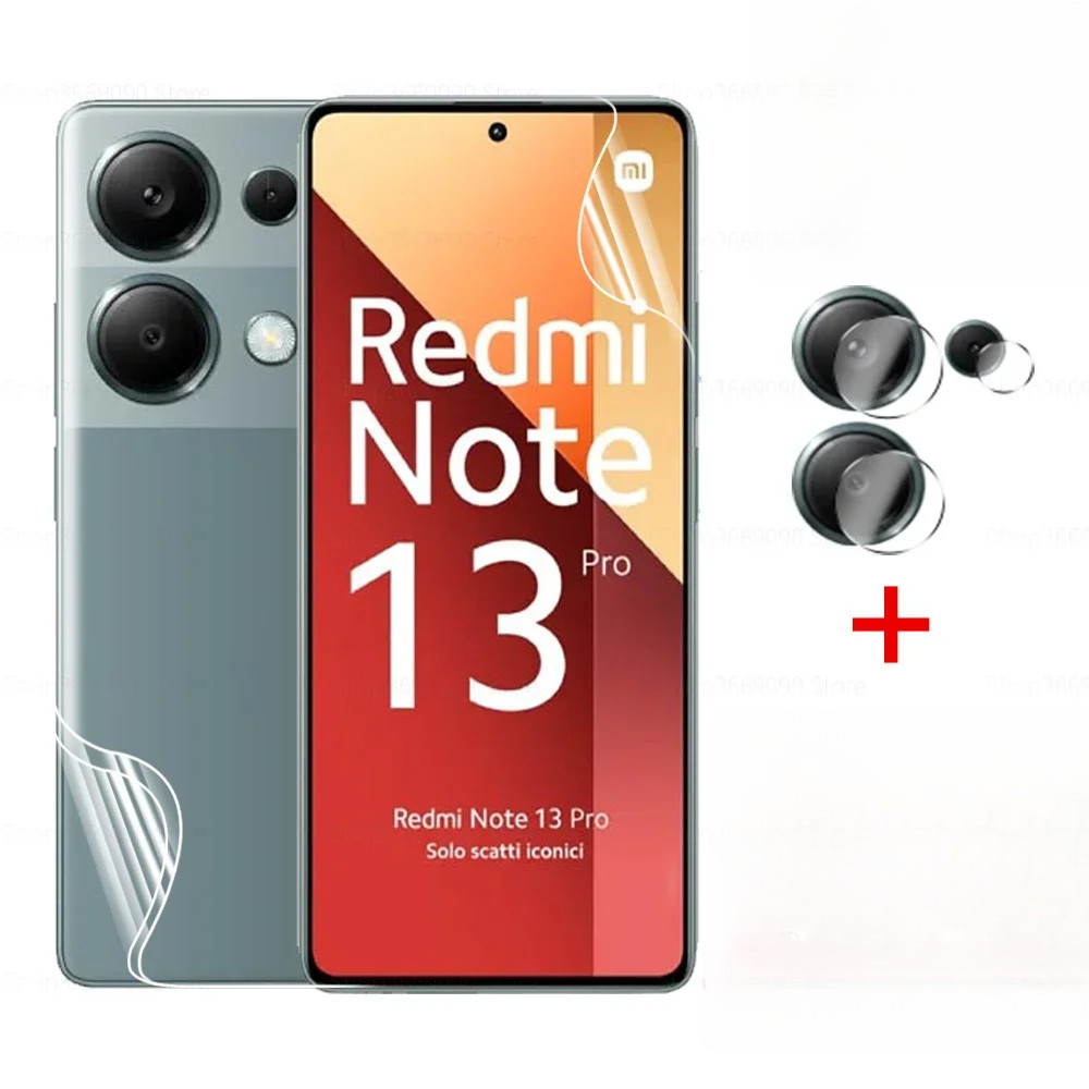 2In1 ฟิล์มไฮโดรเจลด้านหน้าสําหรับRedmiหมายเหตุ 13 13C 13R 13X 14 14C 14R 14S Pro + 4G 5G (India) เลน