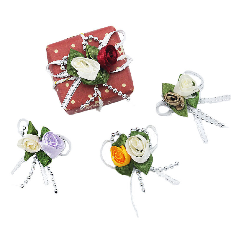 (20ชิ้น/แพ็ค) 5.5*5เซนติเมตรจําลองดอกไม้ริบบิ้นกุหลาบทิวลิปโบว์แต่งงานกล่องขนมอุปกรณ์เสื้อผ้าตกแต่งเฟอร์นิเจอร์ตกแต่ง ทําเอง - รูปที่ 3