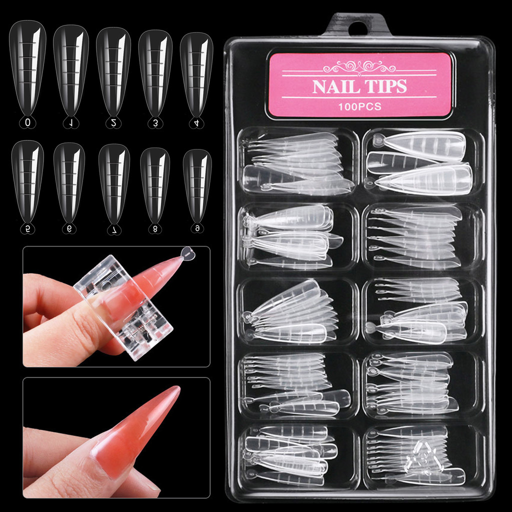 Nail Art Nail Mold Crystal Extension Paperless Retaining Rapid Phototherapy Extension Nail Tablets 60/100 เม็ด Pack
