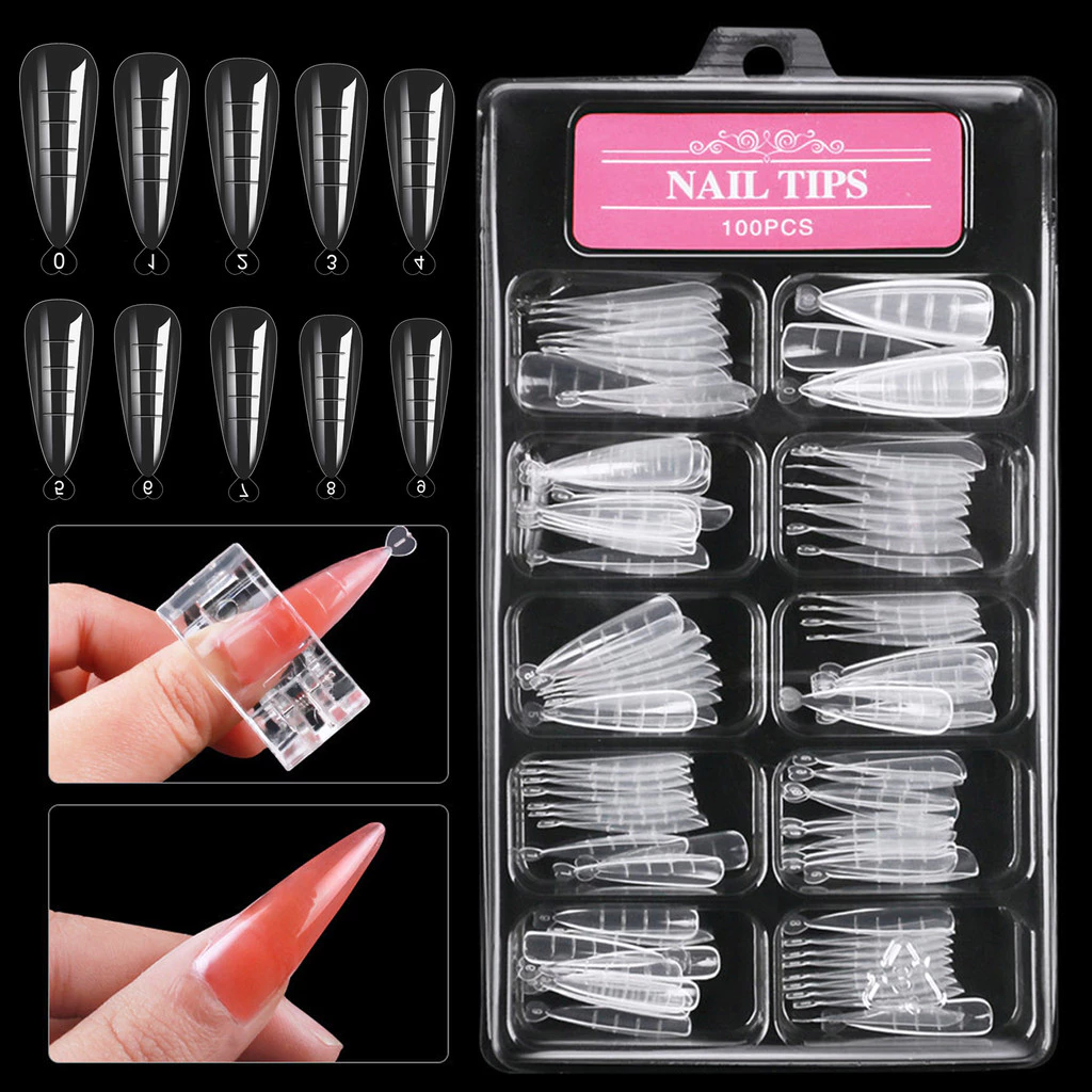 Nail Art Nail Mold Crystal Extension Paperless Retaining Rapid Phototherapy Extension Nail Tablets 60/100 เม็ด Pack