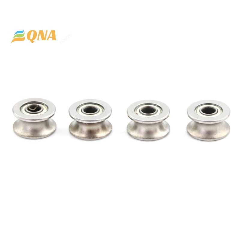 [QNA] 4PCS 4*13*7MM 624UU HCS U Groove Guide Pulley Rail Ball Bearings ล้อใหม่