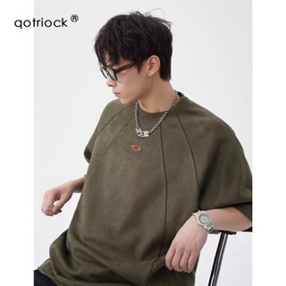 TLHGQ เสื้อยืดแขนสั้นหนังนิ่ม อเมริกันเทรนด์ สไตล์เรียบง่ายใ…