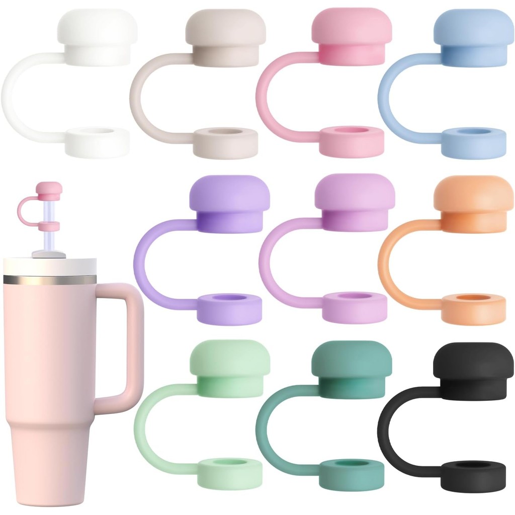 ซิลิโคนฟาง Topper หมวกสําหรับ Stanly Tumbler 20-40oz, 0.4in/10 มม.ซิลิโคนฟางสําหรับอุปกรณ์เสริมแก้ว,ฝุ่นและป้องกันการรั่วนํามาใช้ใหม่ดื่มหลอดเคล็ดลับฝา